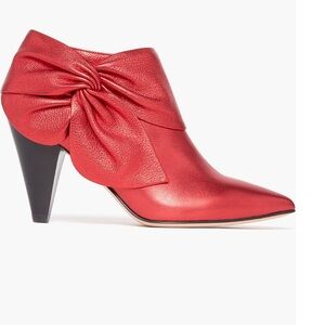 Paige metallic red leather ankle boots
